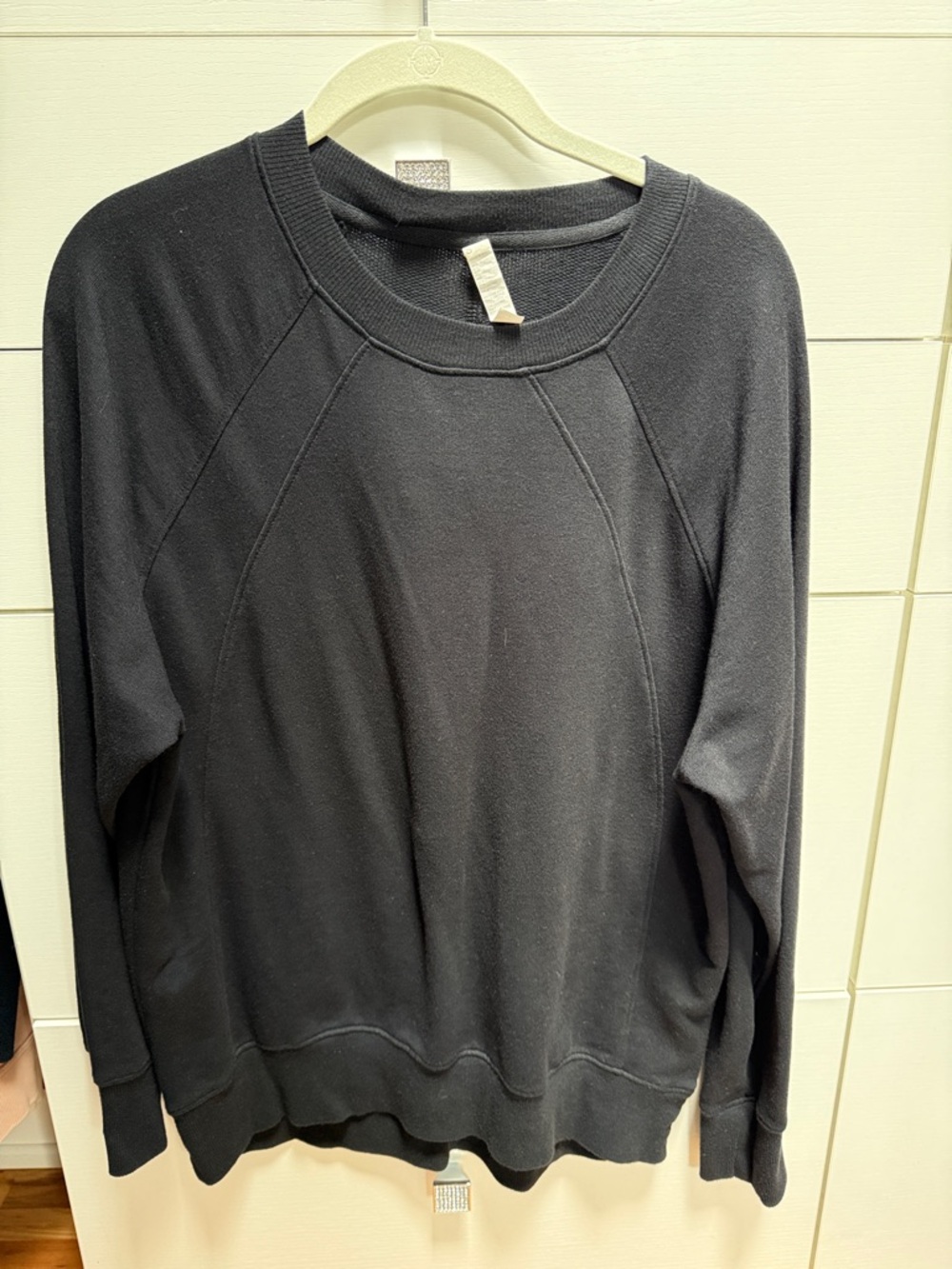Zella Black Crewneck Sweatshirt with Tag Detail